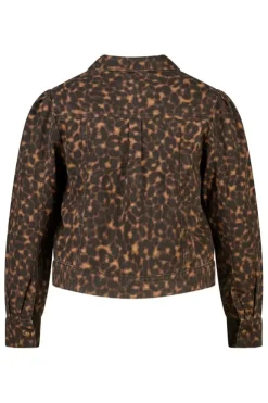 Veste en jean à imprimé animal